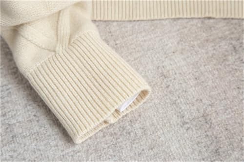 Men's Soft and Warm Loose Round Neck Pullover Thickened Solid Large Jacquard Diamond Knitted Sweater4