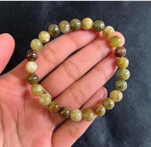 Image of Natural Yellow Jasper Gemstone Beaded Bracelet, 8mm Beads, Healing Crystal Stretch Bracelet