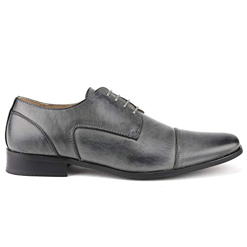 Men's 37686 Cap Toe Hand Burnished Lace Up Dress Shoes Oxfords2