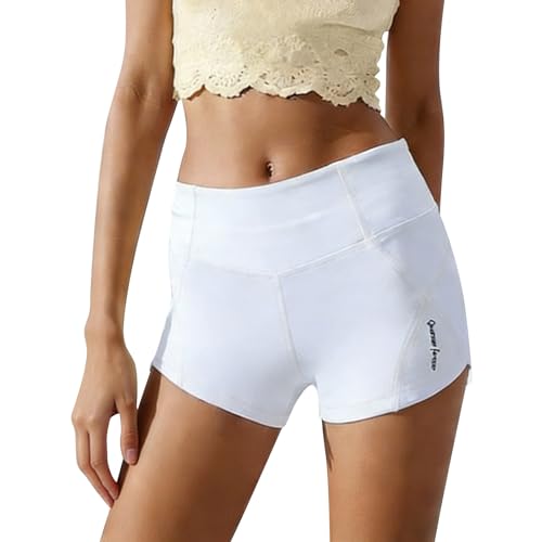 Pantalones cortos de ciclismo para niñas, de cintura alta, pantalones cortos deportivos de polietileno, pantalones cortos deportivos delgados y transpirables, pantalones deportivos ajustados para