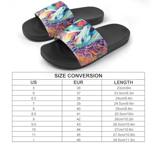 Uni-corns Rainbow House Sandals Non-Slip Bathroom Slippers Beach Summer Shoes for Men Women2