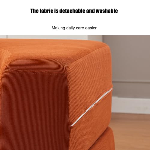 Sofá plegable de compresión naranja de 150x60 cm para el salón de casa 6