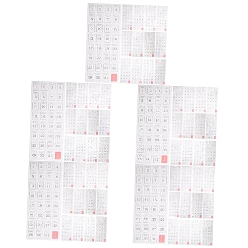 BELLIFFY 5個セット 日付ステッカー スケジュールステッカー カレンダー ラベル 便利なカレンダーシール 印刷 ノートブック用のタブ 用 論文