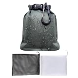 SPSMOKH Portasapone da viaggio impermeabile, a tenuta stagna, in nylon, con moschettone, sacchetti in rete bianca e nera per campeggio, palestra, Verde, 17*13CM, moderno