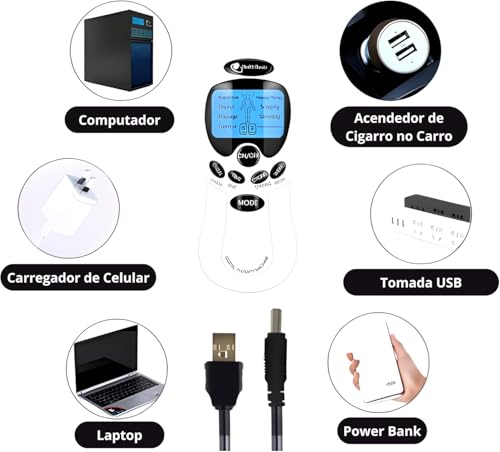 Aparelho TENS Massageador Eletrochoque Para Fisioterapia Alívio De Dores Musculares, Massageador Mus