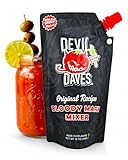 Devil Daves Bloody Mary Mix | Non-Alcoholic Cocktail Mixer, Bold & Briny Medium Heat, 12 oz Reclosable Travel Pouch (Pack of 1)