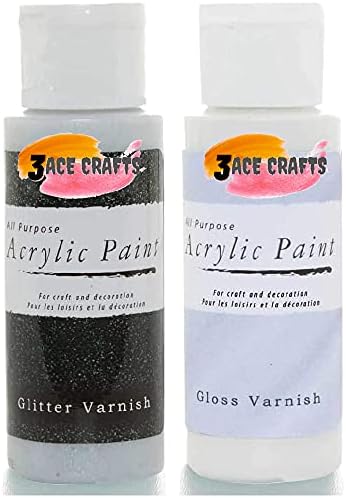 3 Ace Crafts Pack of 2 - Metallic Silver & Metallic Antique Gold - Acrylic Paint 59ml - Decoration Kids, Garden Furniture Ornaments, Outdoor Paint, Air Drying, Modelling Clay, Plastic, Board & Paper