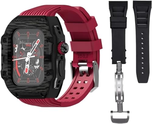 Boîtier en fibre de carbone iWatch Ultra 49mm SCHIK : kit de modification luxe et bracelet fluor