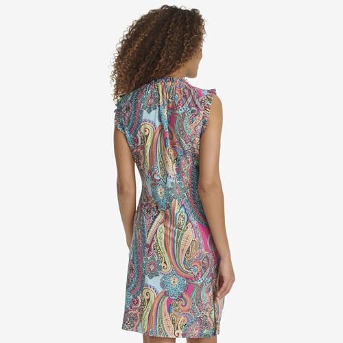 Image of Tommy Hilfiger Women's Sleeveless Ruffle Neck Jersey Dress