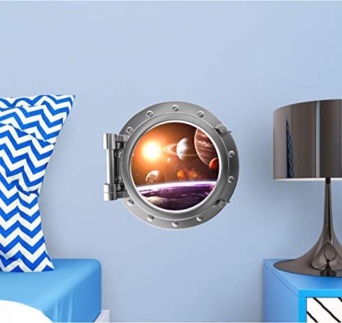Vinilo decorativo ventana sistema solar plateado 12" miniatura 2