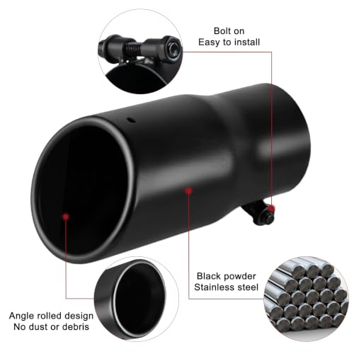 Image of Exhaust Tip, 2.5 inchInlet 3 inch Outlet 6 inch Length Powder Coated Stainless