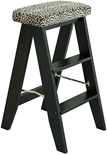 Taburete de escalera plegable multifuncional con cojín cómodo