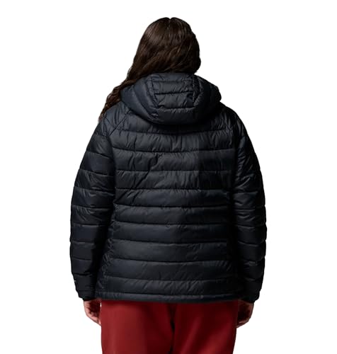 Columbia Powder Lite II Kapuzenjacke für Damen, Schwarzer Ripstop, XXL – Ansicht 6