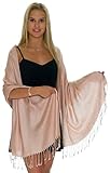 Pashmina Shawls and Wraps for Evening Dresses, Large Soft Pashmina Wedding Pale Rose Gold Shawl