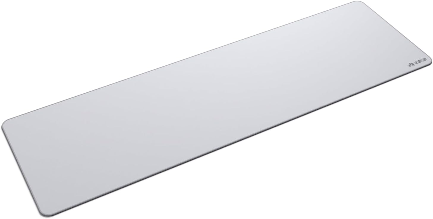 Glorious Gaming Mouse Pad GMP 2 – LE – Spill-Proof Mouse Pad, Optimised for Gaming Sensors, Balanced Surface for Speed & Control, Stitched Edges – 915 mm x 280 mm x 3 mm – White Desk Mat