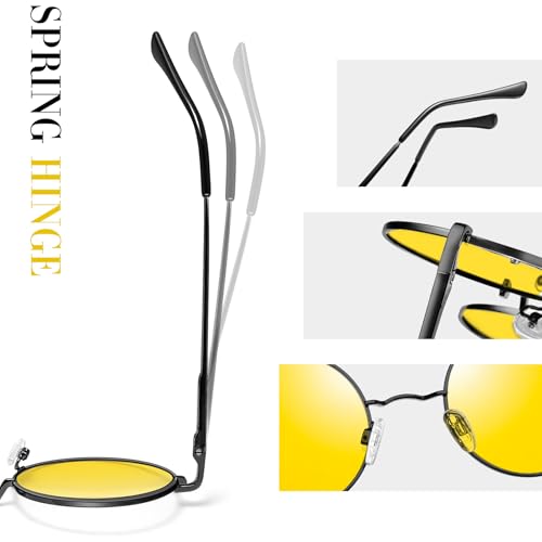 Image of Joopin Small Round Sunglasses Hippie Circle Sun Glasses UV400 Protection