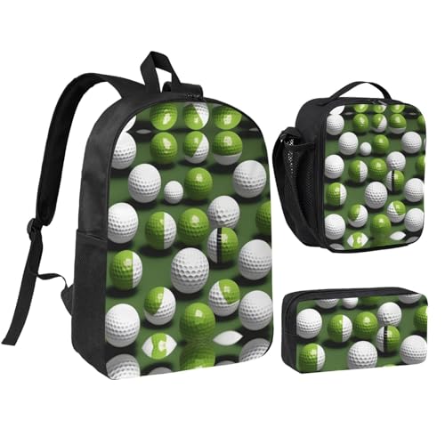 Sac à dos d'école golf EdWal 3 pièces avec boîte déjeuner et trousse