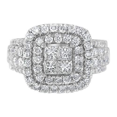 Haus of Brilliance 14KT White Gold Round and Princess Diamond Ring (2 1/4 cttw, H-I Color, SI1-SI2 Clarity)