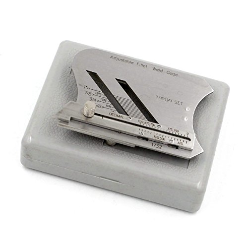 Calibrador de soldadura ajustable para medición de longitud de pata y garganta en cordones de soldadura, acero inoxidable, lectura estándar miniatura 6