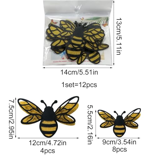 Vinilos decorativos 3D abeja glitter en PVC Achang miniatura 2