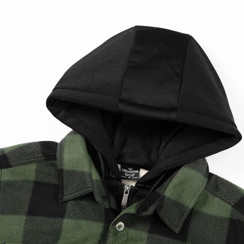 Image of Yasumond Mens Hoodies Fleece Jacket Plaid Flannel Heavy Sherpa Lined Hooded Zip Up Warm Winter Coats Big Tall