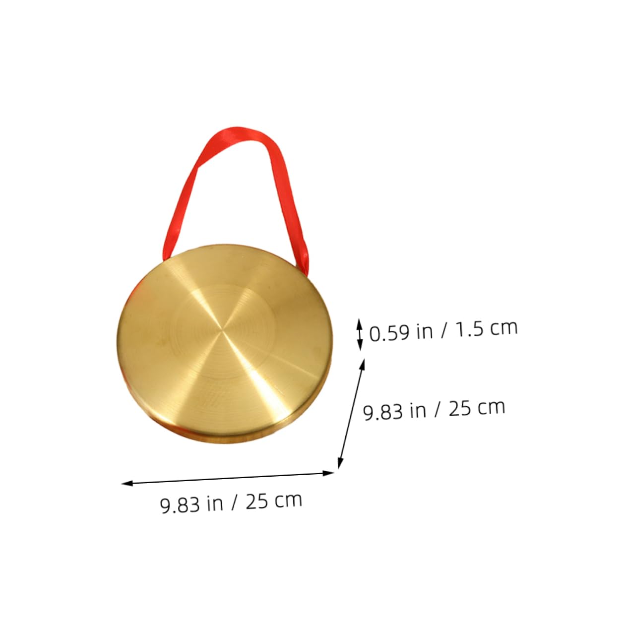 COSMEVIVI Traditional Chinese Gong Decorative Asian Instrument Small Gong Mallet for Performances