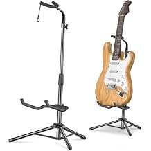 New Bee Guitar Stand, Height Adjustable Foldable Guitar Stand with Secure Support for Acoustic, Electric, Bass and Banjos, Load Capacity 20LB