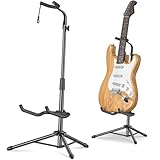New Bee Gitarrenständer Klappbarer Höhe Verstellbar 80-93CM Guitar Stand mit Hals-Halterung Gitarrenhalter für E-Gitarre, Akustikgitarre, Bass, Laute, Ukulele