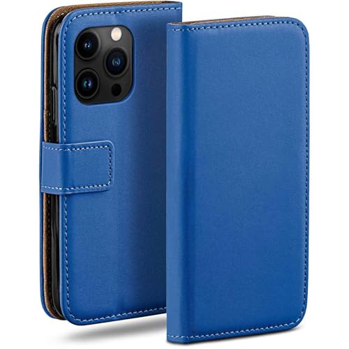 Étui pour iPhone 16 Pro Max moex bleu protection à rabat 360