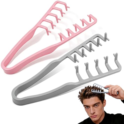 2Pcs Texture Comb,Volume Hair Comb wide tooth comb for curls,styling comb,combs for men Barber Wide Fine-Toothed Dual-Purpose Set