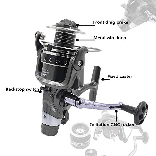 LXRZLS. Spinning Angelrolle 11 + 1BB No Gap Metall Spool Rad 3000-6000 Imitation des Schwenkarms Karpfen Angelrolle… – Bild 3