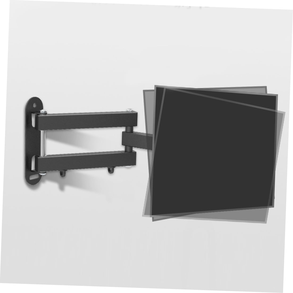 Supporto da Parete per Tv 14-37 Pollici in Acciaio Laminato Nero | Struttura a Parete, Portata 15kg, Design Pieghevole e Girevole, per Schermi e Monitor