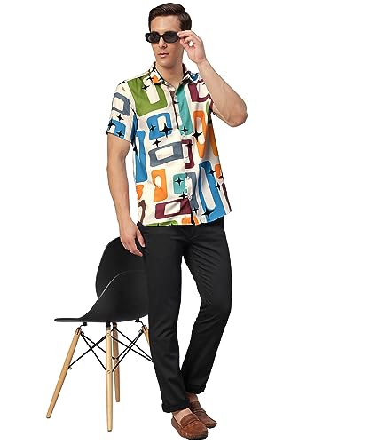 Image of Venisa Men's Cotton Blended Printed Casual Shirt