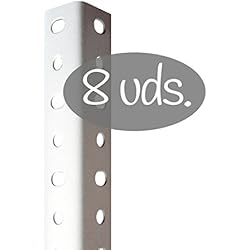 Proteccion Estanterias Mecalux Perfil Blanco Estantería Para montaje con Tornillos (Tornillos no incluidos De Venta en nuestra tienda). 35 mm x 2000 mm. 8 unidades.