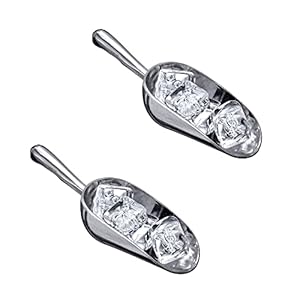 Amazing Abby – Elsa – 5-Ounce Aluminum Ice Scoops (Set of 2), Cast Aluminum Utility Scoops, Food-Grade, Good for Home and Commercial Use, NOT Dishwasher-Safe, Hand-Wash Recommended