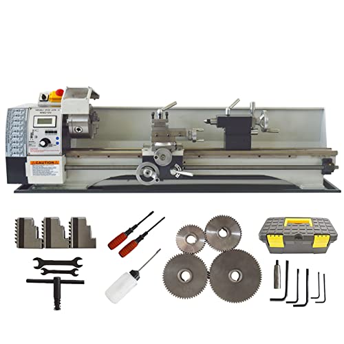 TECHTONGDA 8X31” Precision Metal Lathe Variable Speed Bench Lathe 900W Brushless Motor DIY Mini Lathe Wood Lathe 110V