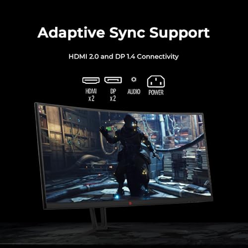 Image of Deco Gear 35-Inch Curved Ultrawide Gaming Monitor | 3440 x 1440 | 120Hz | 1ms MPRT | Adaptive Sync | HDMI 2.0 x2 | DisplayPort 1.4 x2 | 99% sRGB