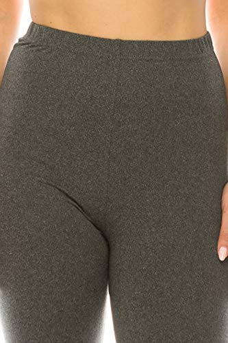 Image of Leggings Depot Women's High Waist Leggings Soft 1 inch Waistband Solid Pants - Regular, Plus, 1X3X, 3X5X