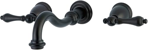 Miniatura 9 de Kingston Brass KS3123AL - Grifo de baño de montaje en pared central de 8 pulgadas, latón antiguo