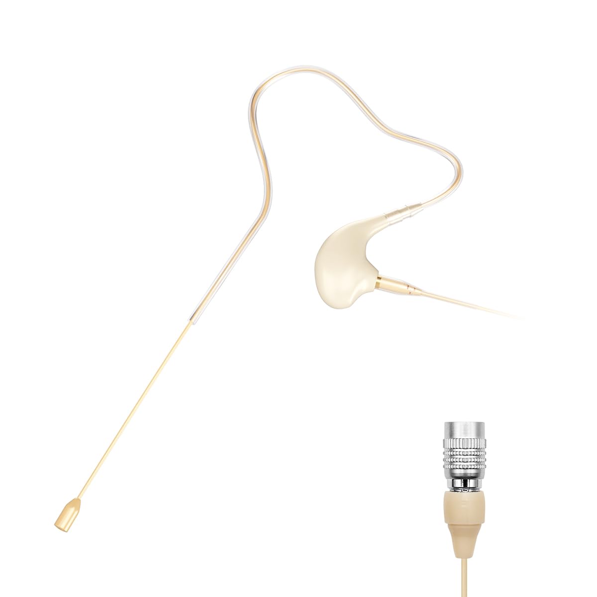 KIMAFUN Single Earset Microphone Ear-hook Over Ear Hanging Condenser Mic Compatible with Audio Technica Wireless Bodypack Transmitters
