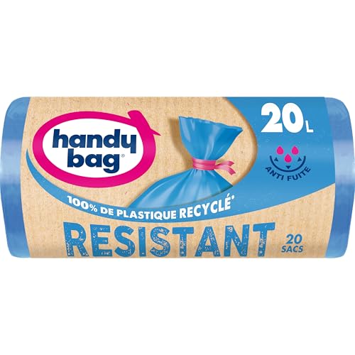 Handy Bag Sacs poubelle à lien Résistant x 20 sacs Performants : film plastique résistant Étanchéité maximale 100% plastique recyclé - vue 2