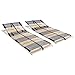 Produktbild vidaXL 2X Lattenrost mit 42 Latten 7 Zonen SBS-Gummikappen Verstellbar im Kopfbereich Lattenrahmen Bettrost Holzlatten Latten Rost 70x200cm