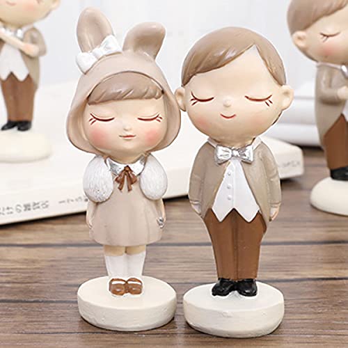 Statuette couple mignon décoration maison moderne et idée cadeau