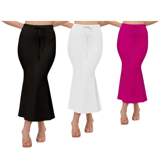 Image of Saree Shapewear Petticoat for Women | Fish Cut Mermaid Slim Fit Saree Shaper with Tummy Control & Side Slit | Stretchable Cotton Lycra Petticoat for Saree, Lehenga, Gown, Bridal Wear