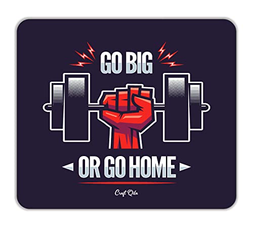 Image of Craft Qila Go Big Or Go Home Motivational Mouse Pad for Laptop Computer (8.5 x 7.5 Inches)