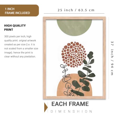 Image of kotart Contemporary Boho Art Home Decoration Paintings With Frame For Living Room Bed Room Hotel Wall Decor Digital Reprint Set of 3