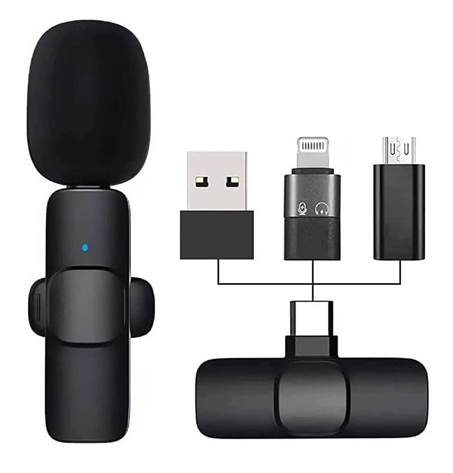 Image of BQYA Dynamic Collar Mic Lavalier Plug & Play Bluetooth Microphone Lapel Mic System For Youtube Facebook Live Stream,Instagram Reels Video Recording Vlog For Type-C,Android&iPhone,Laptop,Desktop,Mic 1