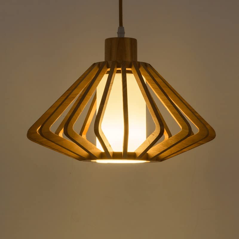 Lustre de japonais fil creux artistique en bois pour couloir original