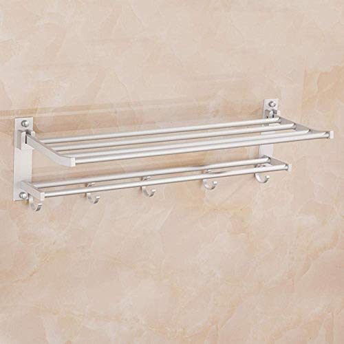 Porte-serviettes mural multi-pôles pliable en aluminium spatial anti-corrosion de 50cm