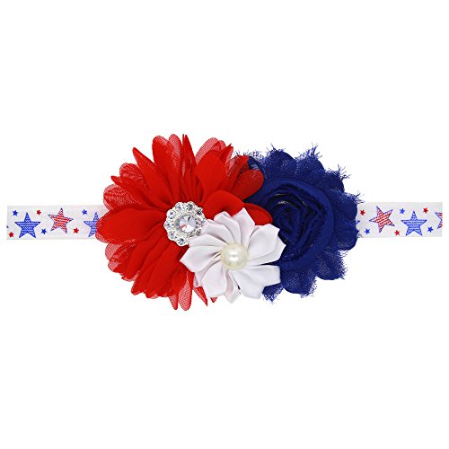 BBTDIN Patriotic Flower Baby Headband 4th of July Flower Hair Band Baby Flag Headwear JHN45 (A3)2